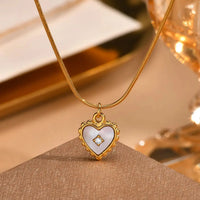 Shell Heart Zircon Necklace