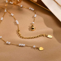 Pearl Heart Y-Drop Necklace