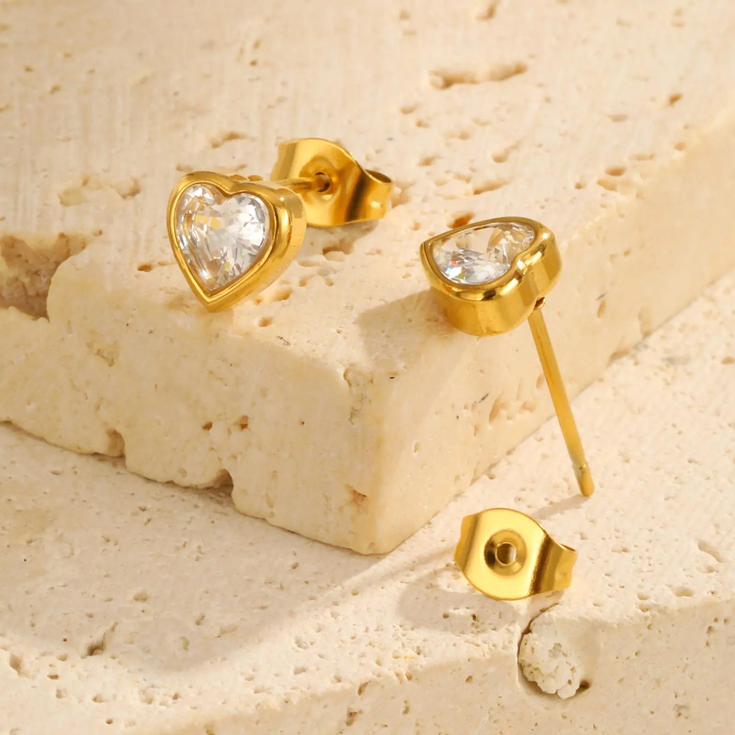 Cœur Brillant Studs