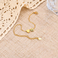 Golden Initial Heart Bracelet