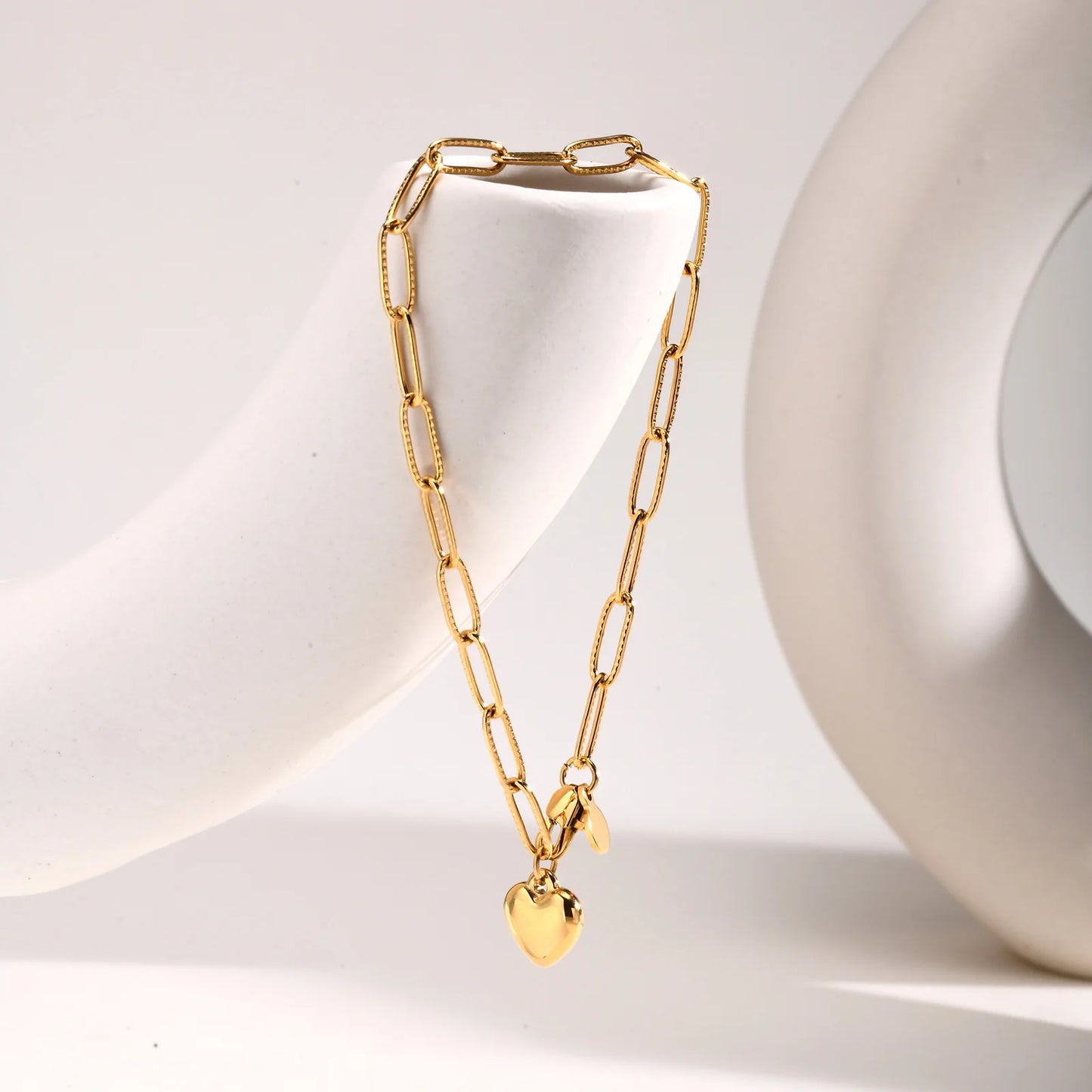 Heart Charm Chain Bracelet