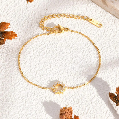 Sunray Zircon Charm Bracelet