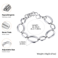 Silver Oval Chain Link Bracelet