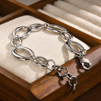 Silver Oval Chain Link Bracelet